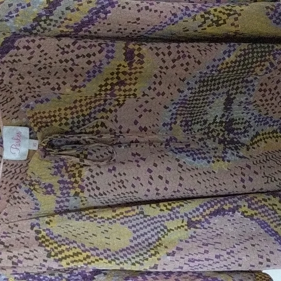 PARKER Women's Silk Pink Metallic Dolman Sleeve Blouse Size X Small - Picture 7 of 12